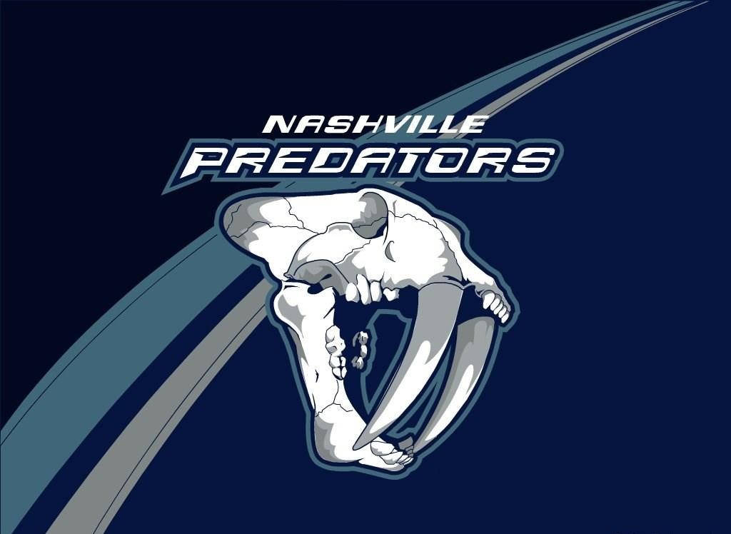 Nashville Predators, saber tooth skull, white saber-toothed cat skull, SD Desktop Wallpaper