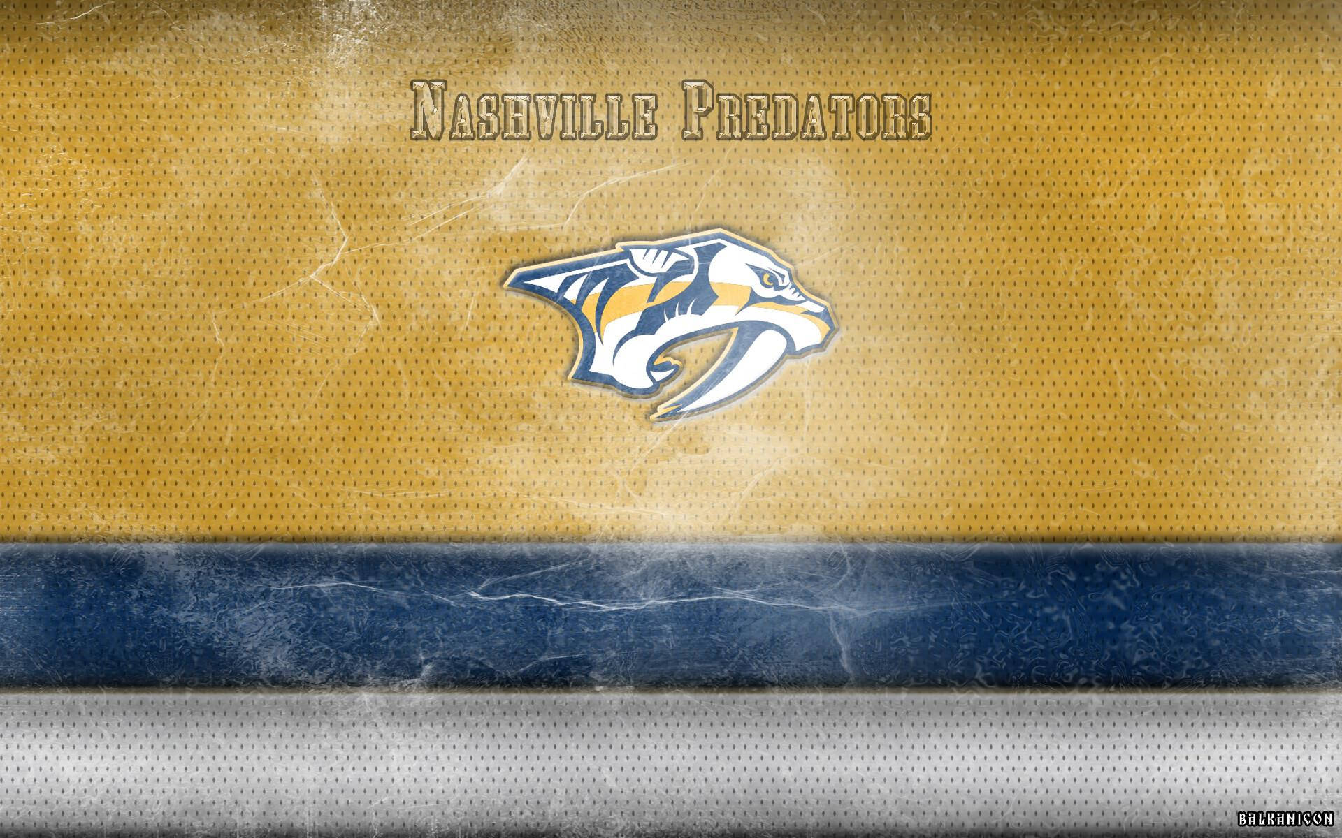 Nashville Predators, icy metal, textured gold blue and silver hockey jersey fabric, Full HD Desktop Wallpaper