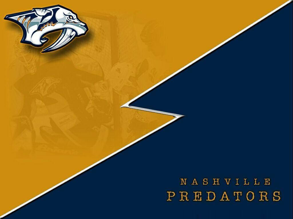 Nashville Predators, lightning design, white blue and gold, SD Desktop Wallpaper