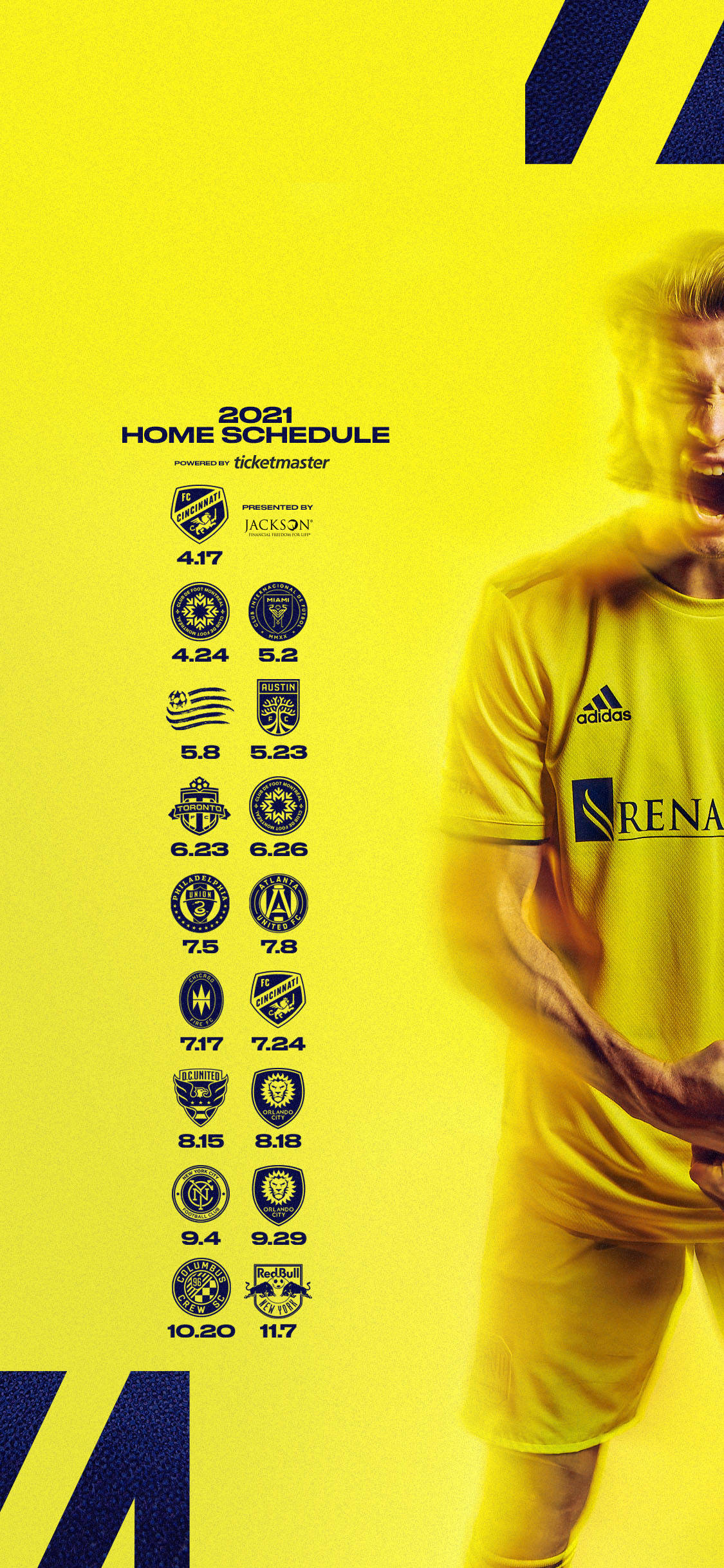 Nashville SC, 2021 home schedule, yellow jersey, Full HD Phone Wallpaper