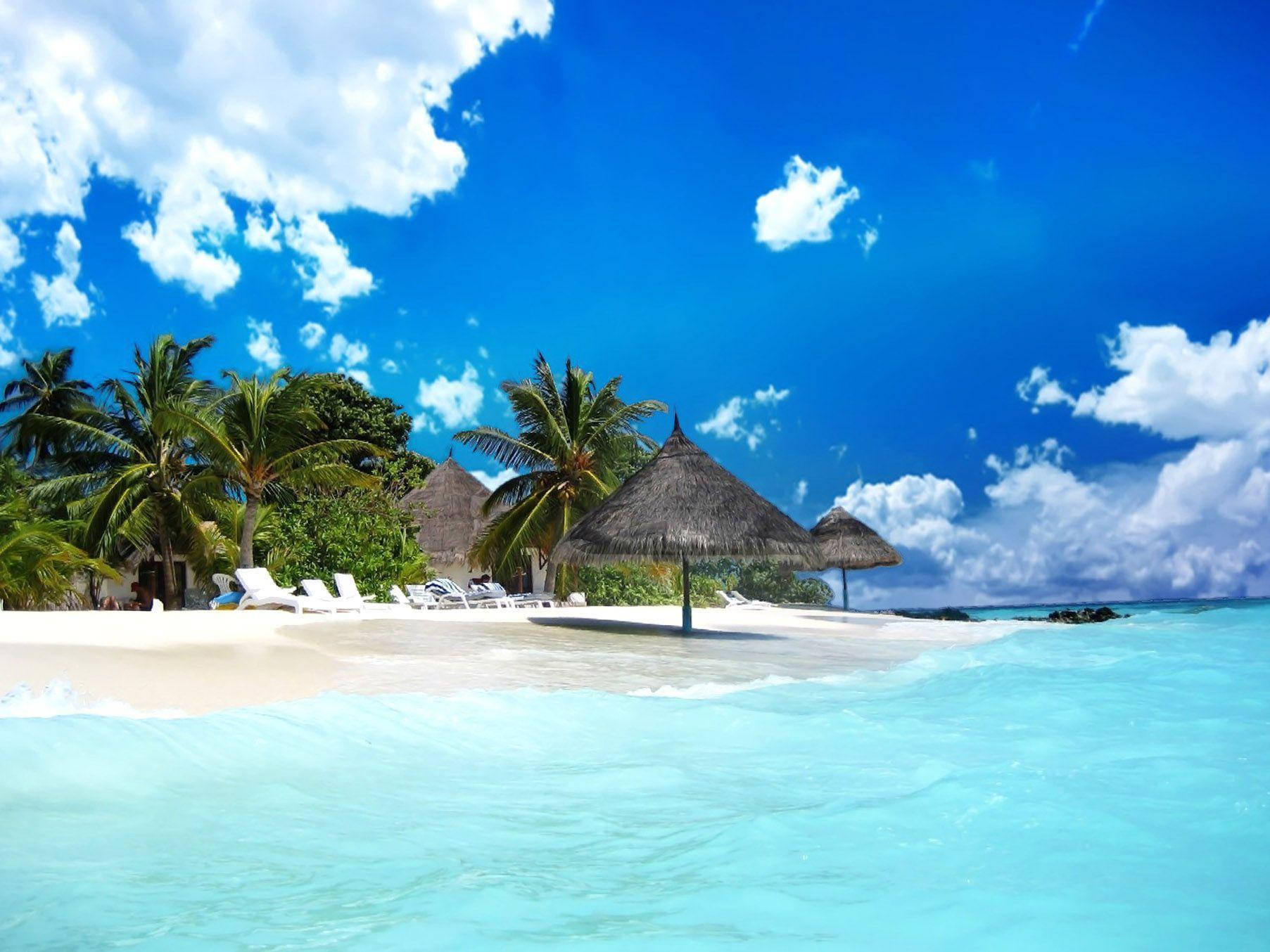 Bahamas, tropical beach, crystal clear turquoise water, HD Desktop Wallpaper