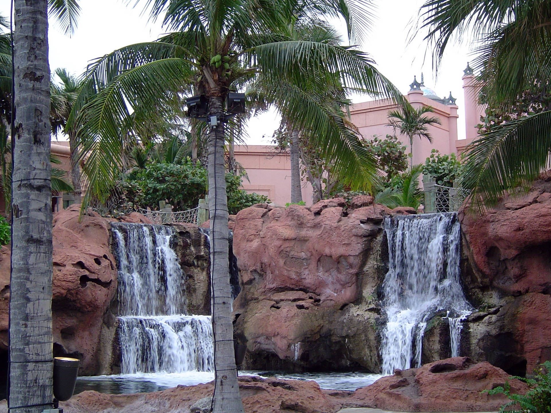 Nassau Bahamas, waterfalls, tropical resort, Full HD Desktop Wallpaper