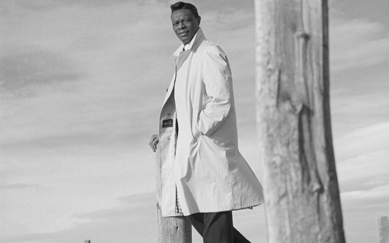 Nat King Cole, white trench coat, weathered wooden post, HD Desktop Wallpaper
