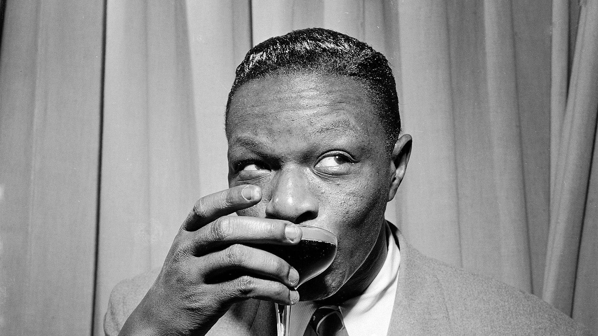Nat King Cole, suit, wine, Full HD Desktop Wallpaper