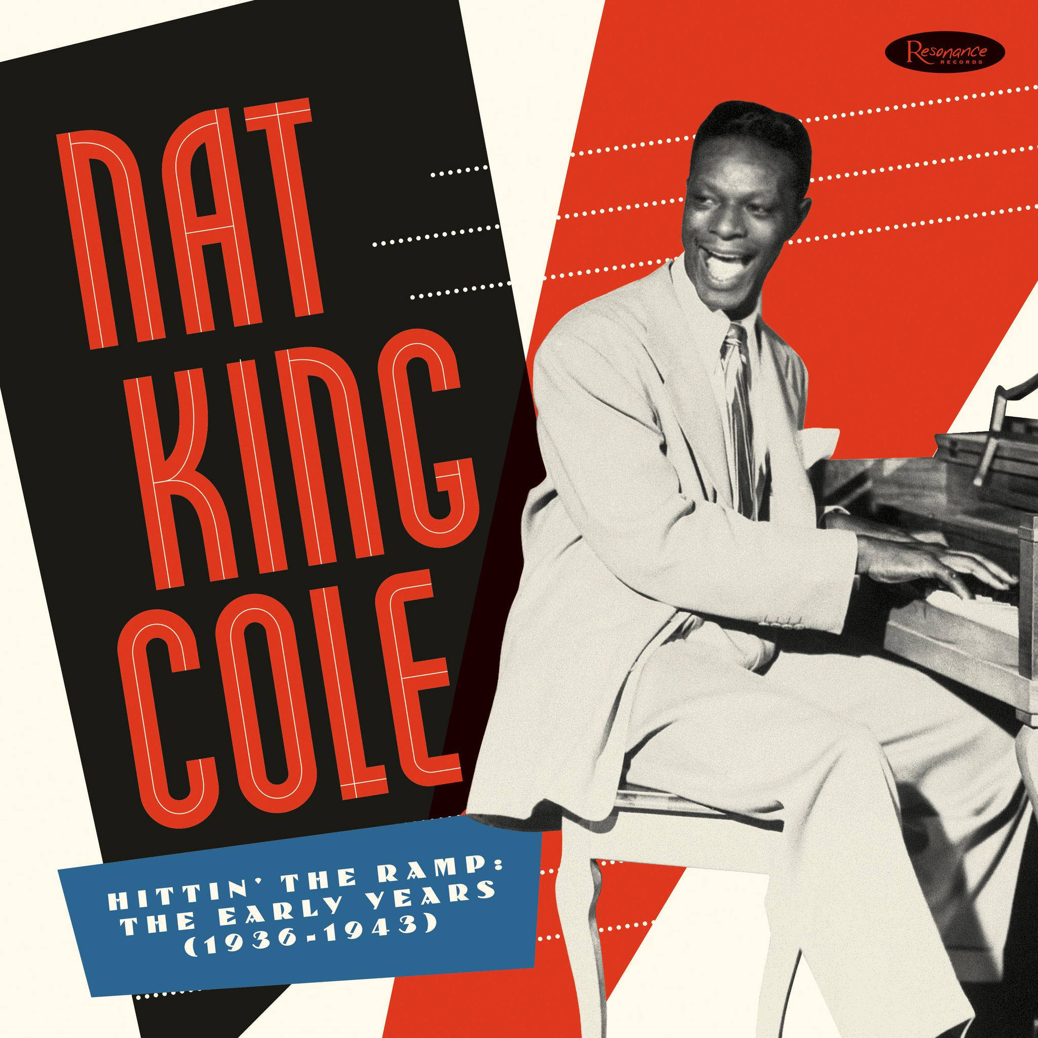 Nat King Cole, piano, red black and white geometric background, Full HD Desktop Wallpaper
