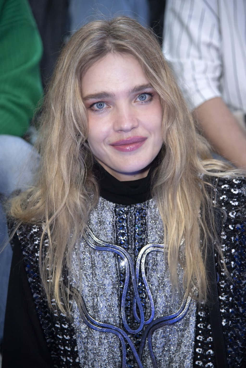 Natalia Vodianova, wavy blonde hair, striking blue eyes, HD Phone Wallpaper