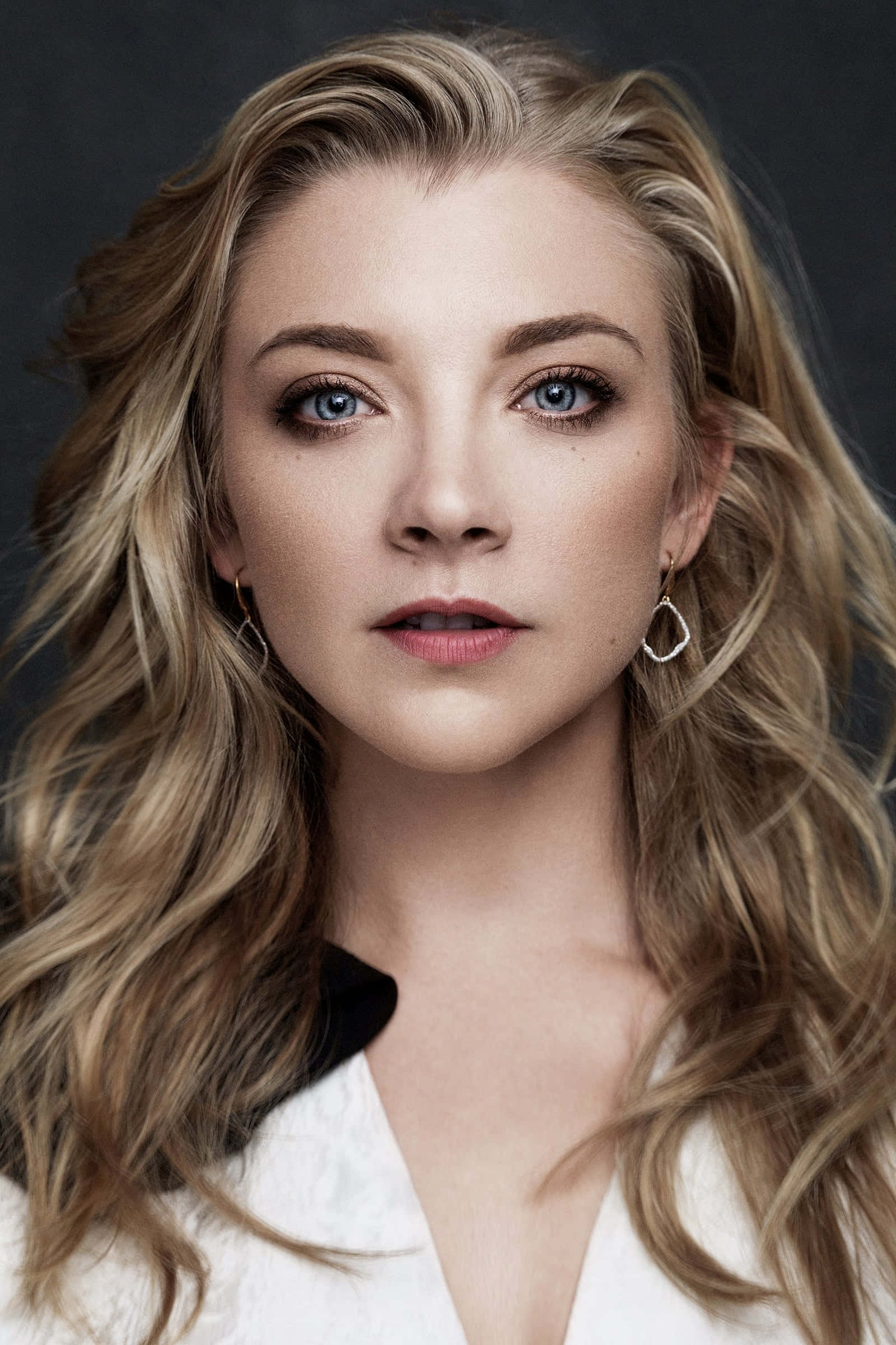 Natalie Dormer, blue eyes, wavy blonde hair, Full HD Phone Wallpaper