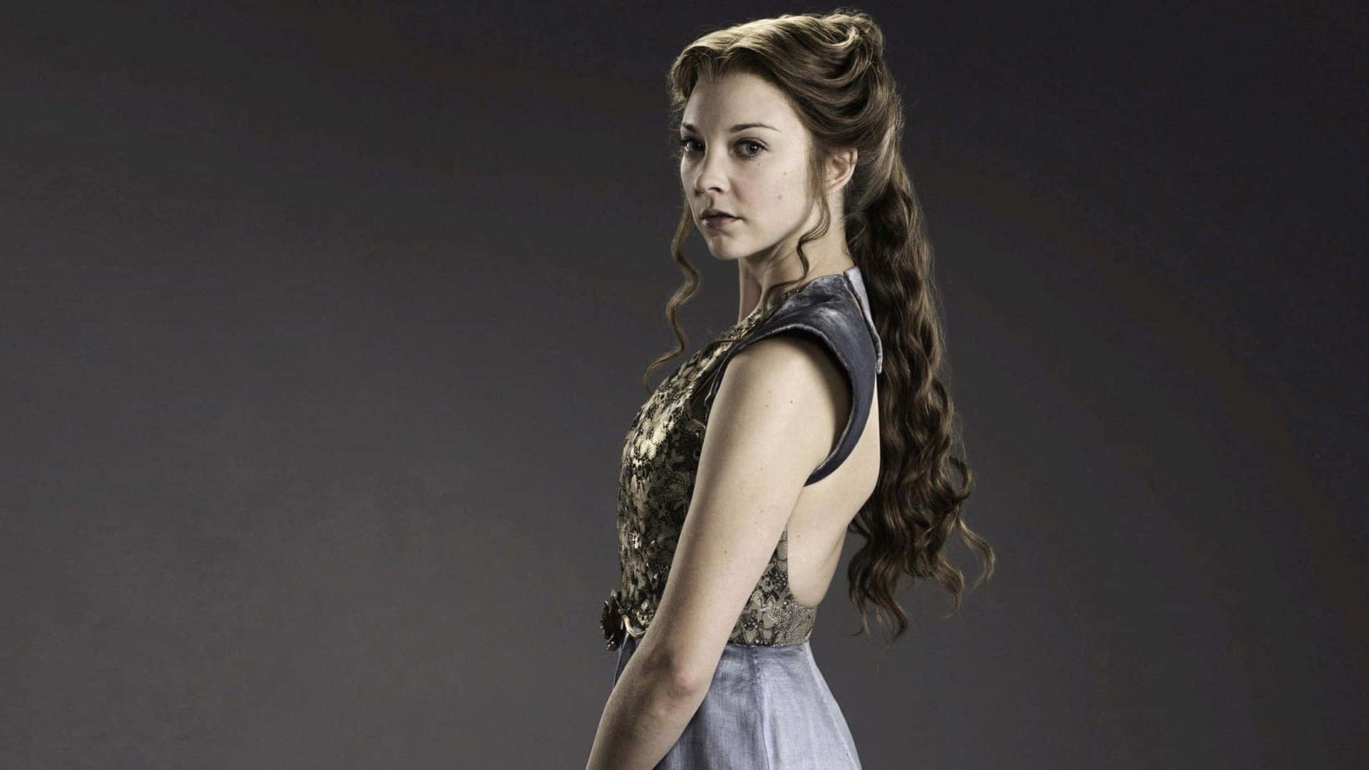 Natalie Dormer, long wavy hair, side braid, Full HD Desktop Wallpaper