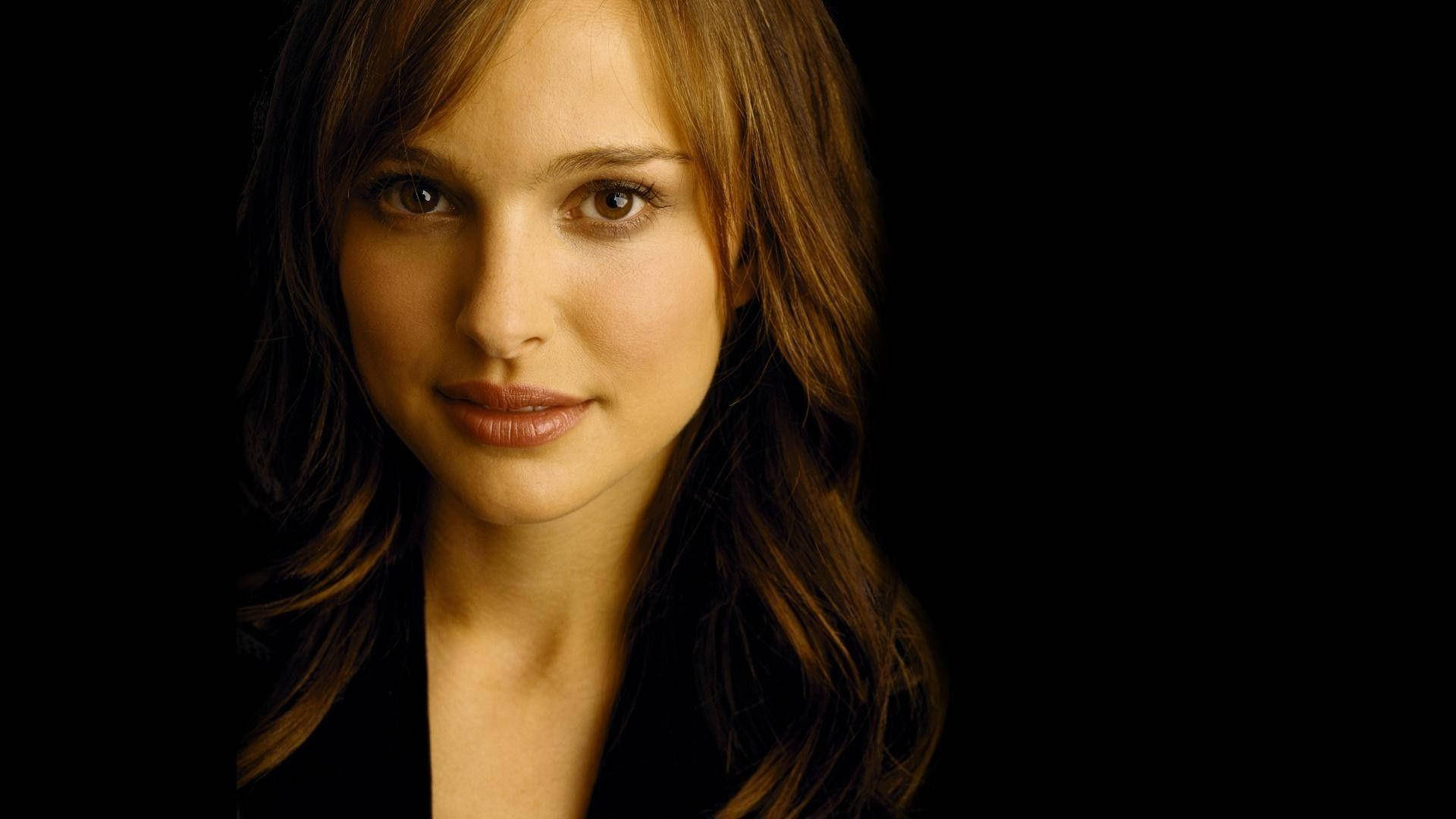 Natalie Portman, black tuxedo, brown hair, Full HD Desktop Wallpaper
