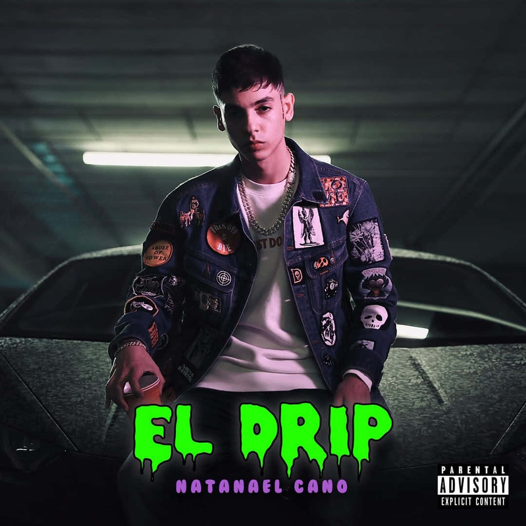 Natanael Cano, heavily patched denim jacket, sleek car hood, SD Desktop Wallpaper