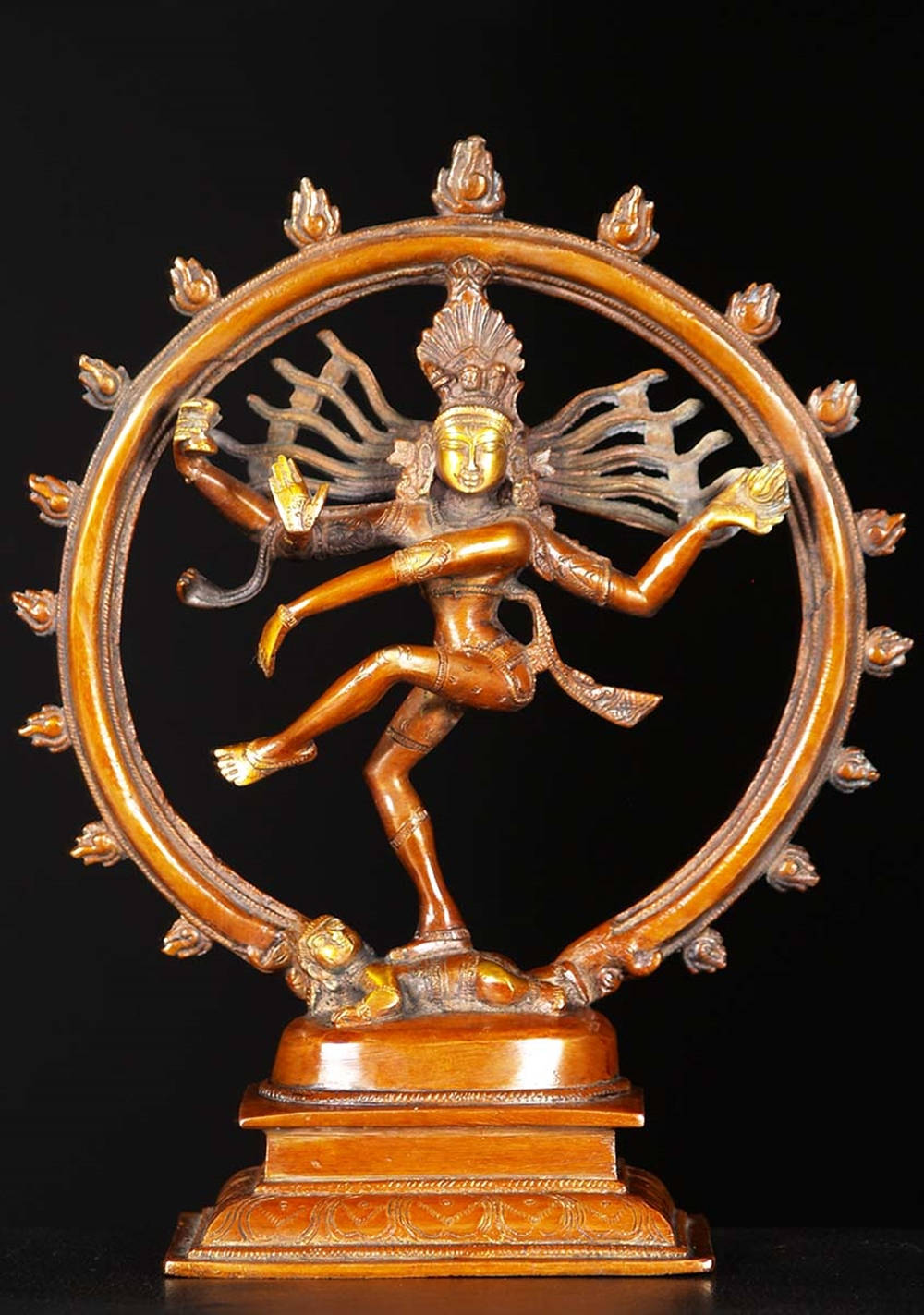 Nataraja, golden bronze, multiple arms and legs, HD Phone Wallpaper