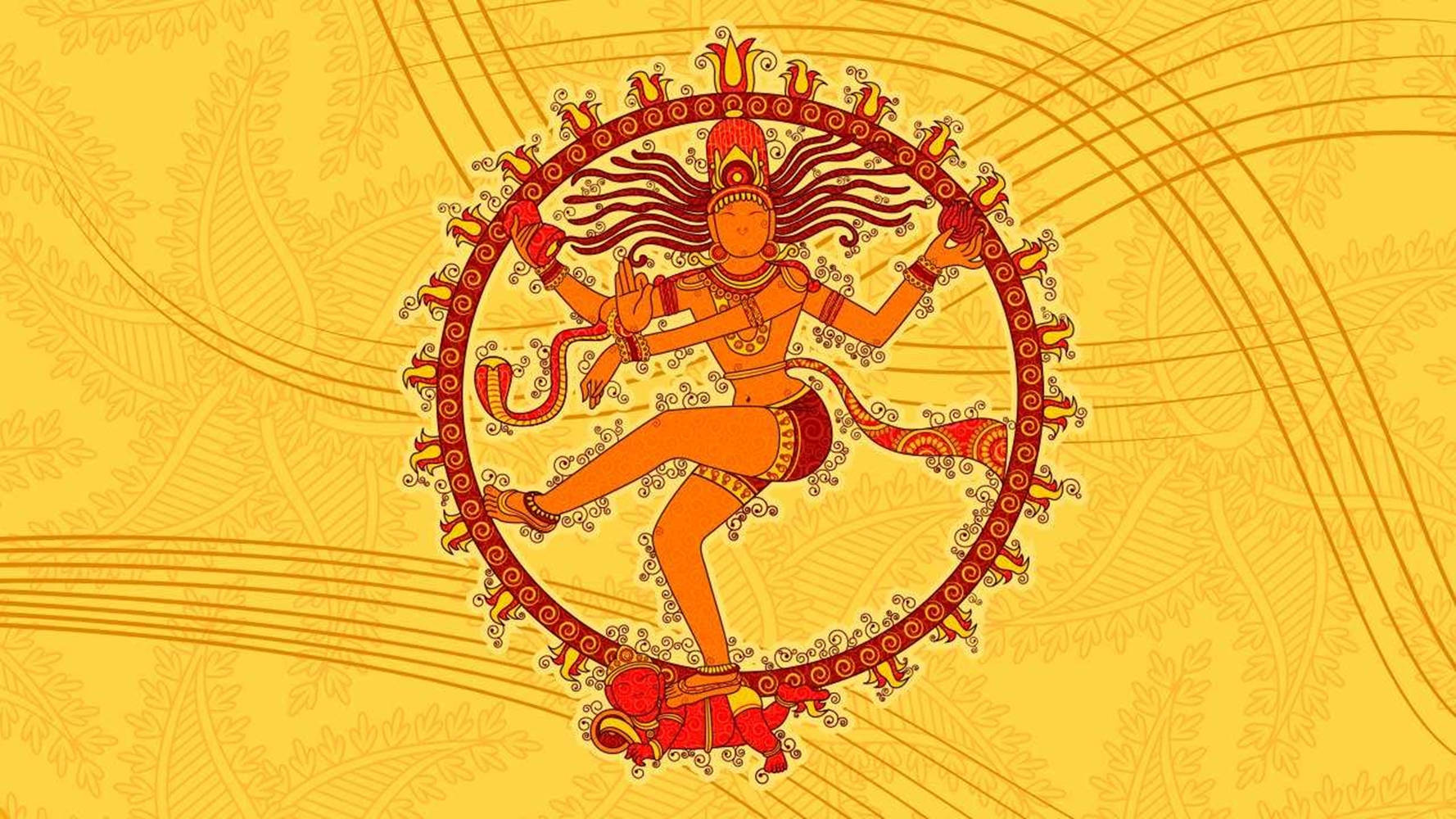 Nataraja, orange, red, HD Desktop Wallpaper