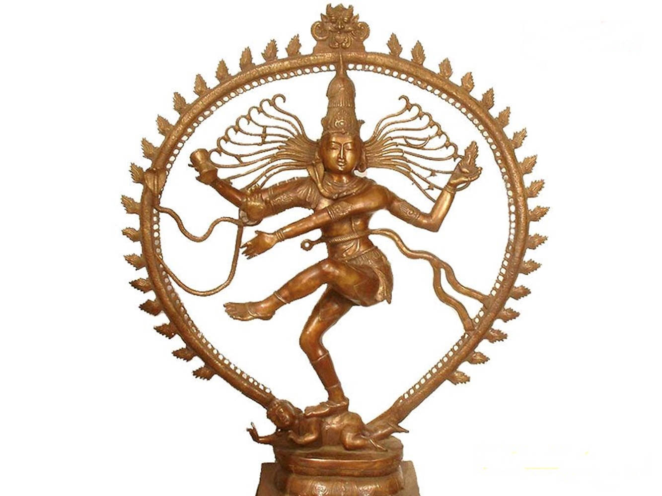 Nataraja, bronze figurine, golden bronze, HD Desktop Wallpaper