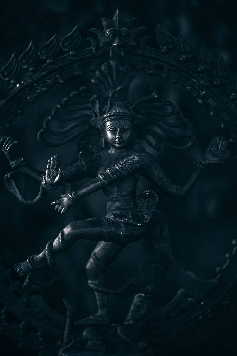 Nataraja, black sculpture, multi-armed deity, HD Phone Wallpaper
