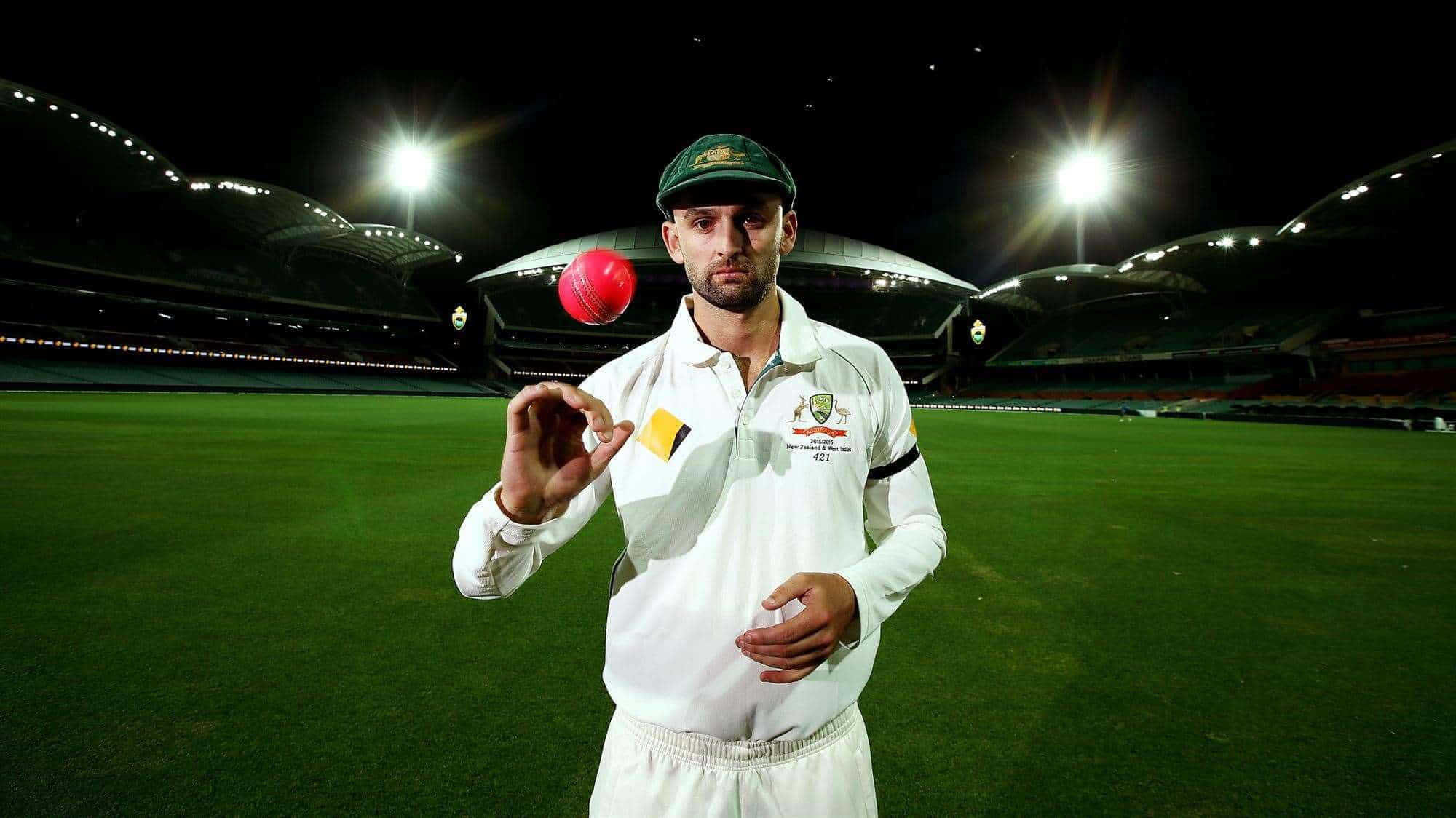 Nathan Lyon, cricket player, white uniform, Full HD Desktop Wallpaper