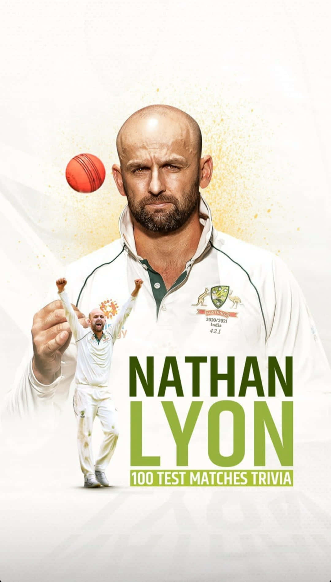 Nathan Lyon, cricket player, white jersey, HD Phone Wallpaper