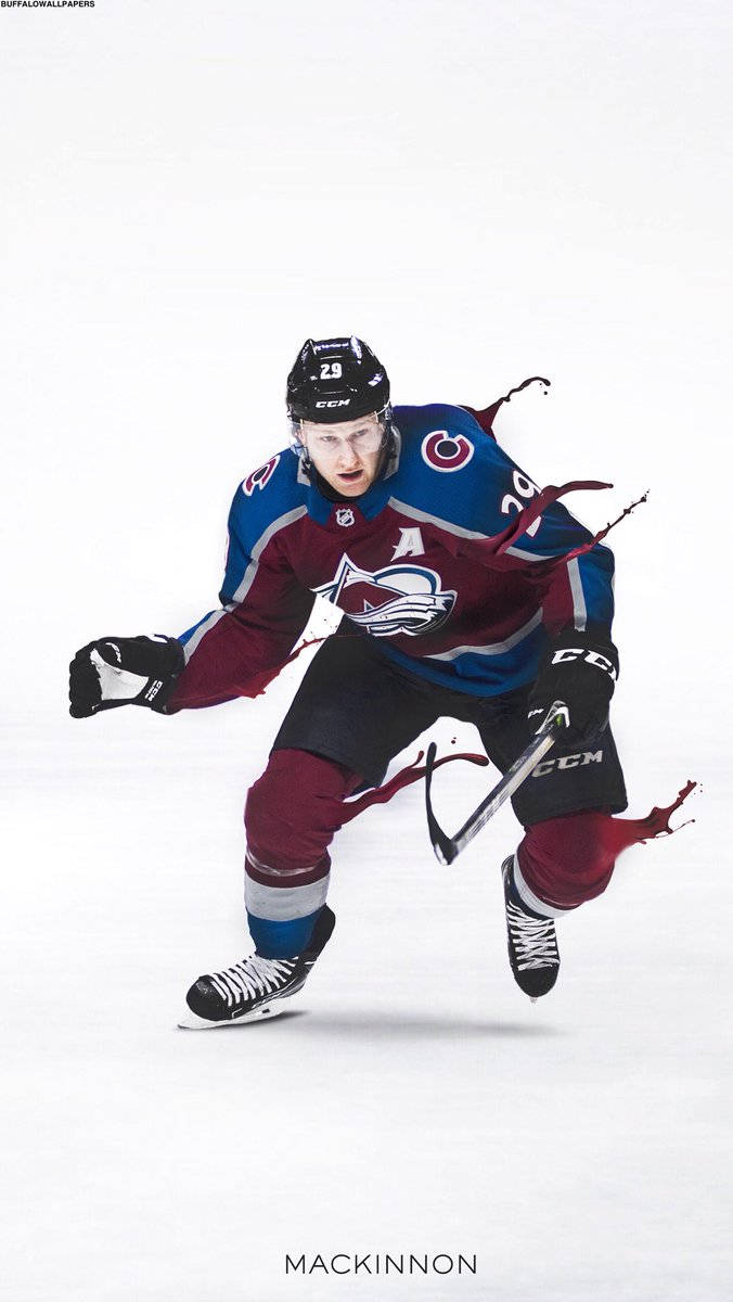 Nathan Mackinnon, blue and maroon jersey, ice, SD Phone Wallpaper