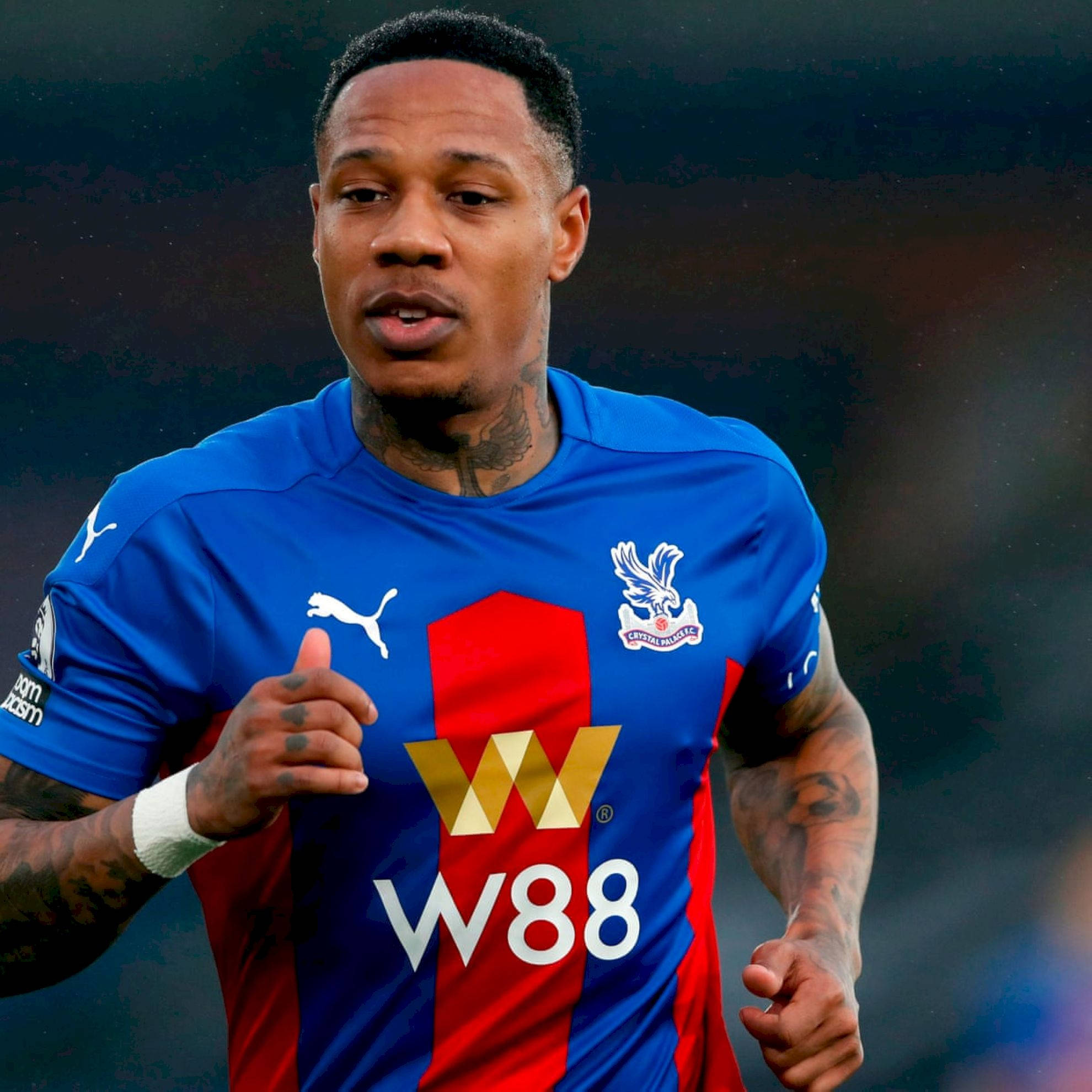 Nathaniel Clyne, blue and red Crystal Palace jersey, soccer player, Full HD Desktop Wallpaper