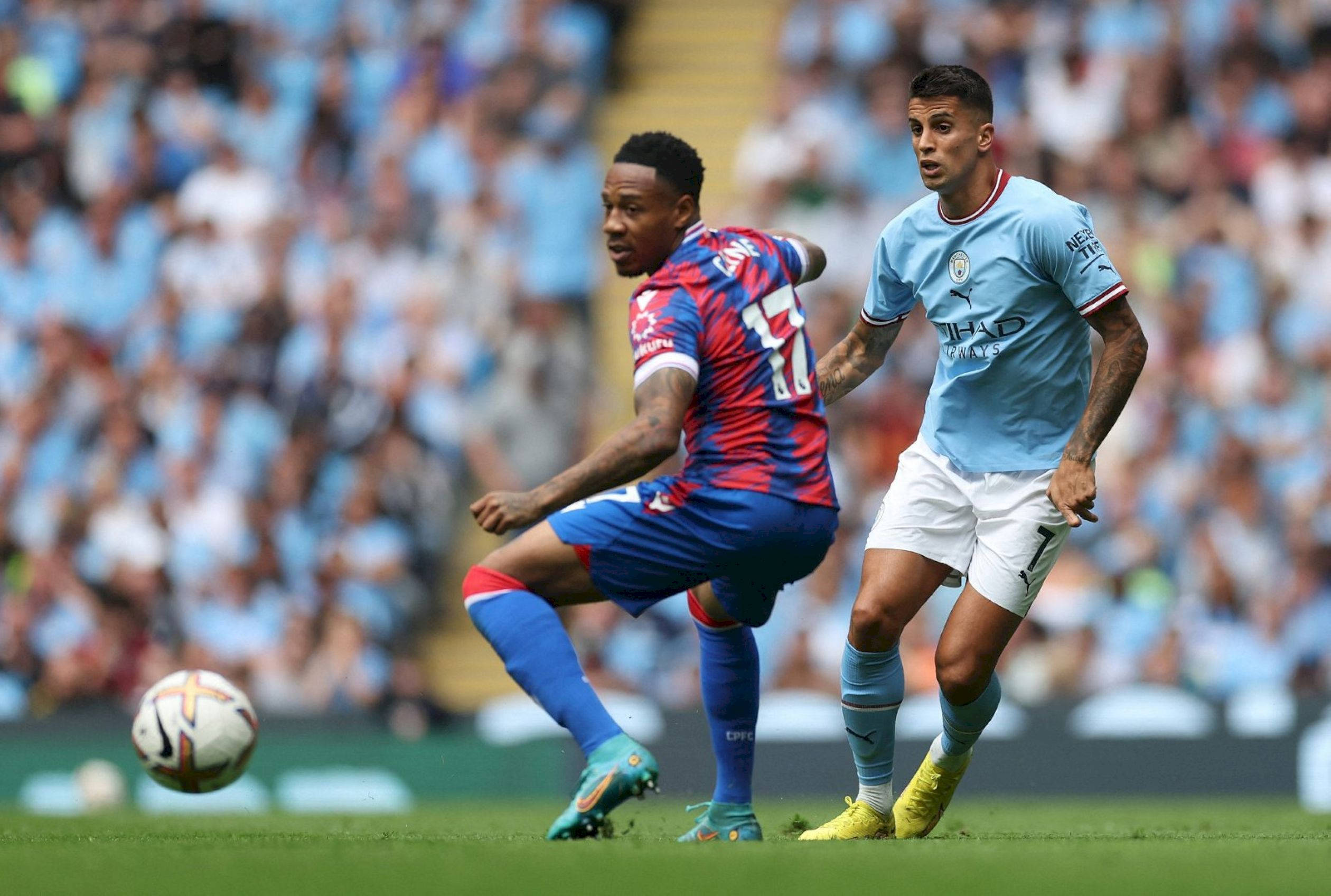 Nathaniel Clyne, opponent in blue, soccer players, Full HD Desktop Wallpaper