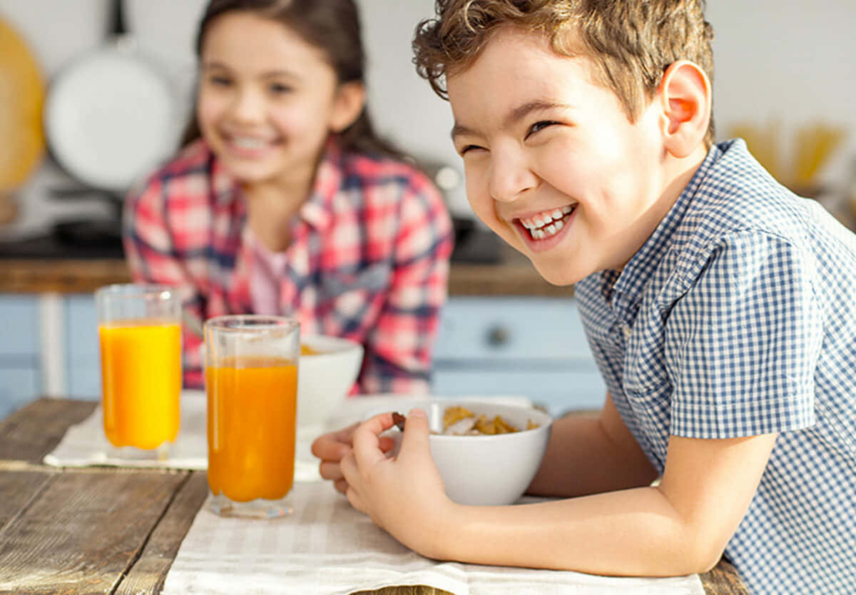 boy, girl, cereal, SD Desktop Wallpaper