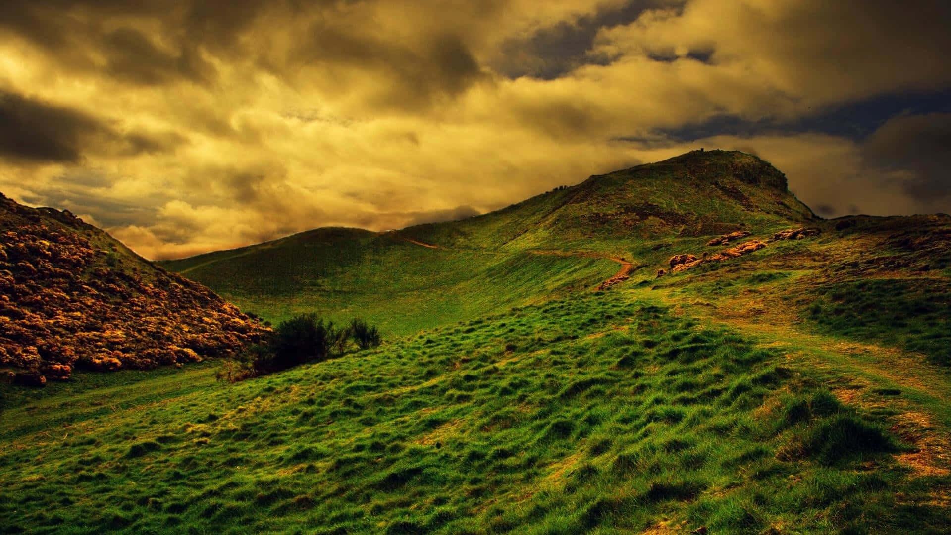 National Geographic Desktop, vivid green, rolling hills, Full HD Desktop Wallpaper