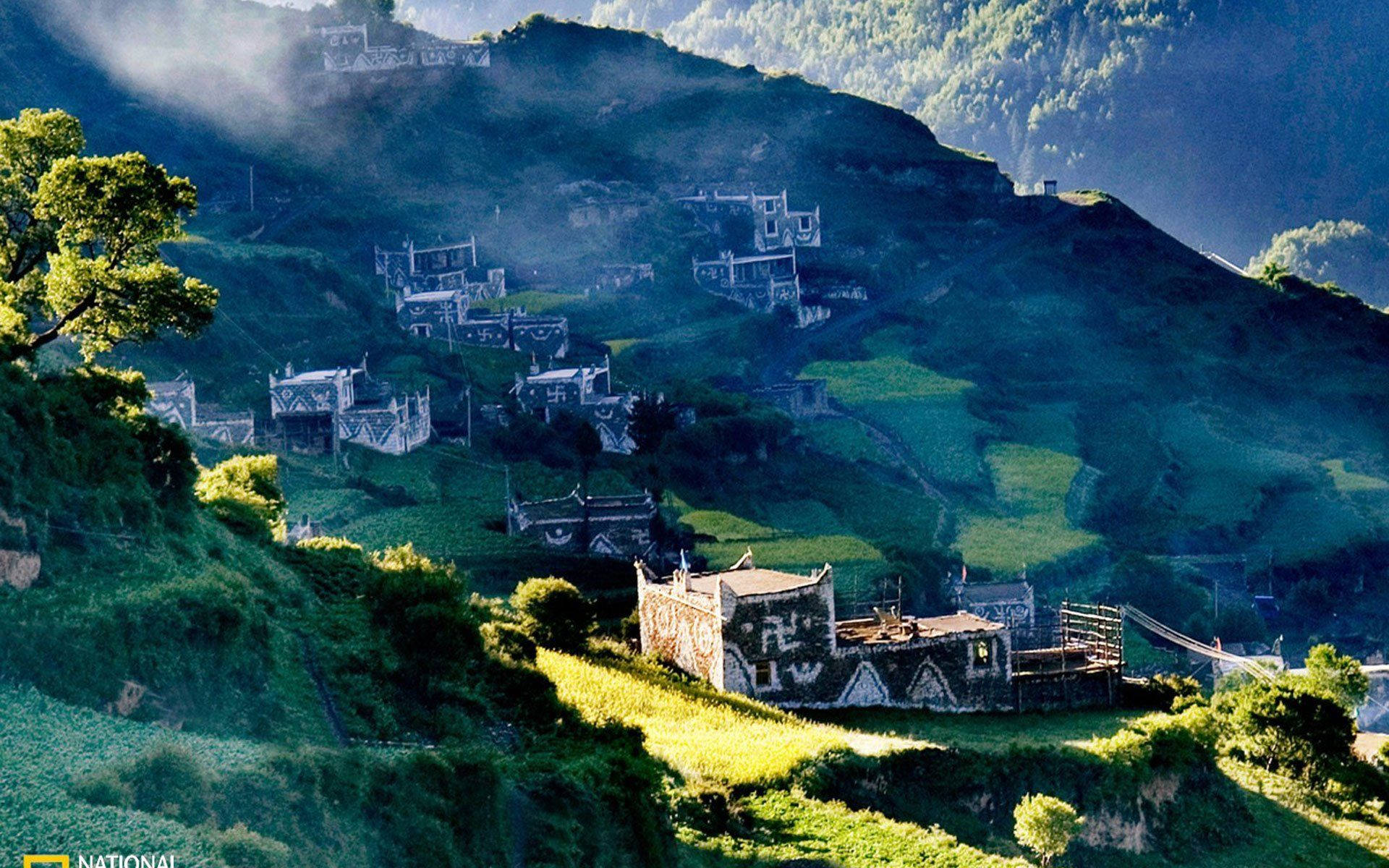 National Geographic, village, mountain, Full HD Desktop Wallpaper