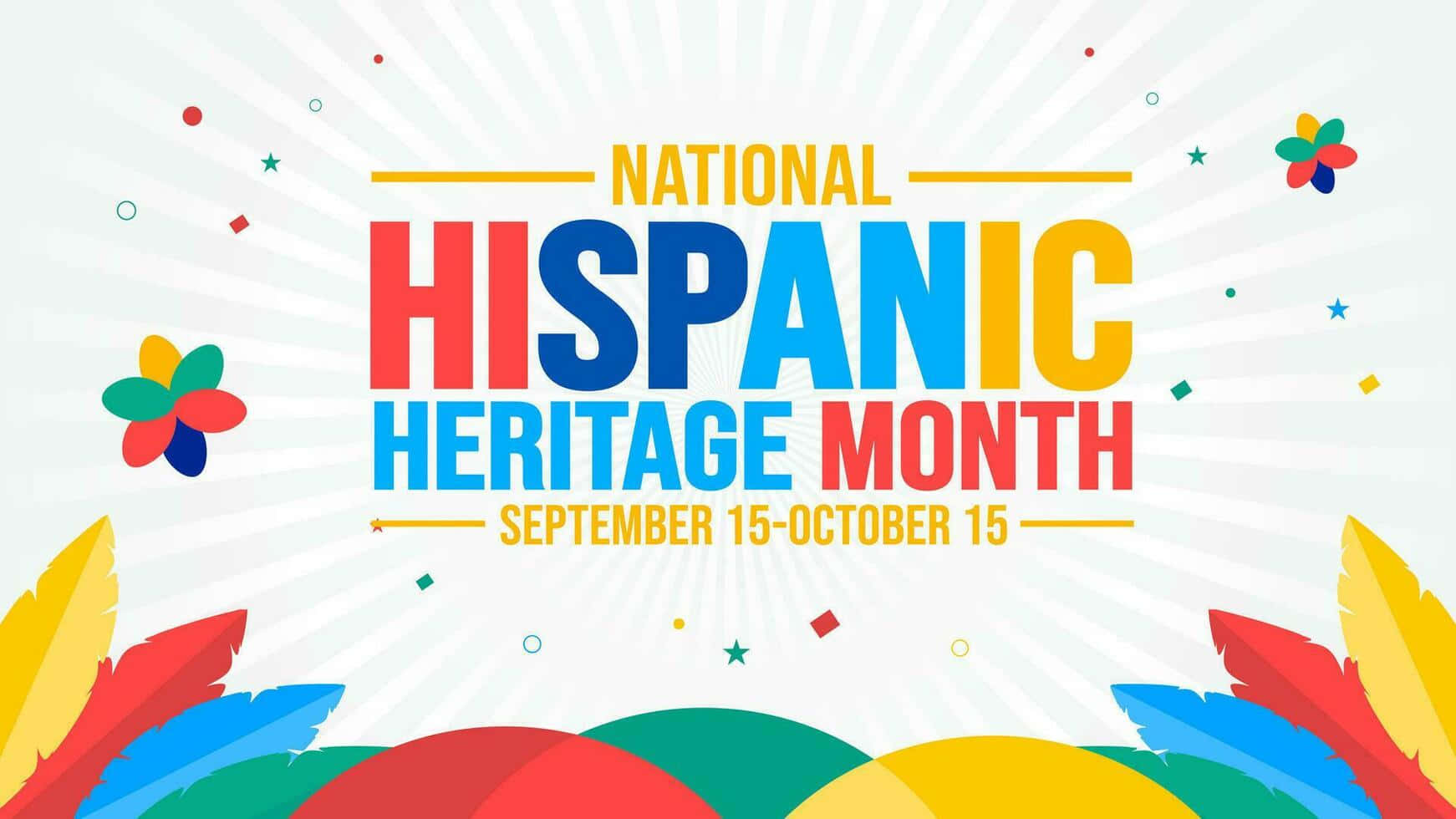 National Hispanic Heritage Month, celebration banner, bold colorful text, HD Desktop Wallpaper