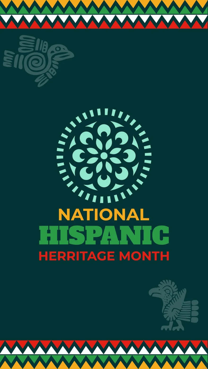 National Hispanic Heritage Month, dark teal, geometric patterns, HD Phone Wallpaper