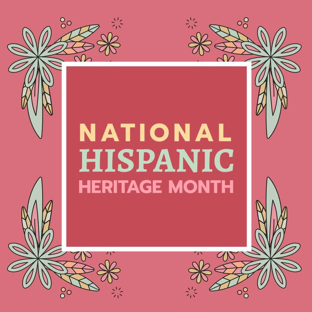 National Hispanic Heritage Month, vibrant pink, stylized floral motifs, SD Desktop Wallpaper