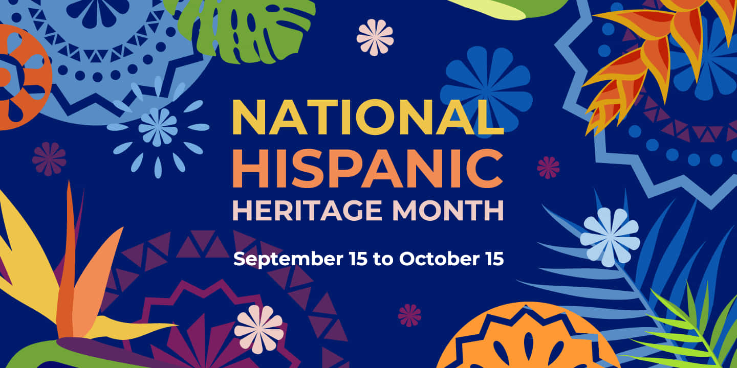 National Hispanic Heritage Month, tropical flowers, geometric patterns, HD Desktop Wallpaper