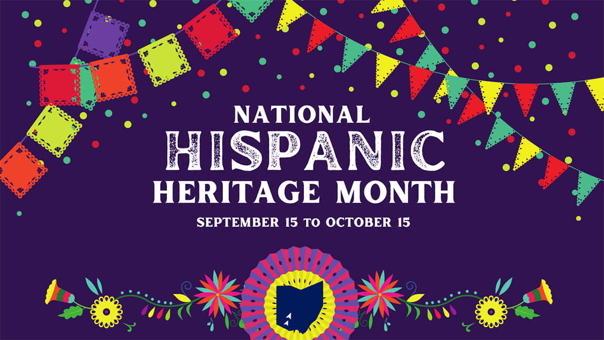 National Hispanic Heritage Month, papel picado, floral motifs, SD Desktop Wallpaper