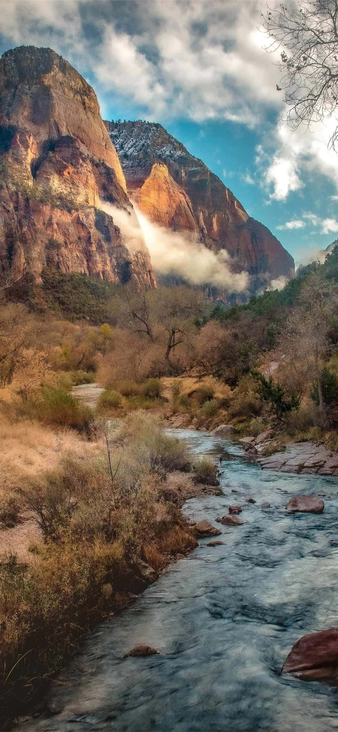 majestic mountain river view, winding river, canyon, Full HD Phone Wallpaper