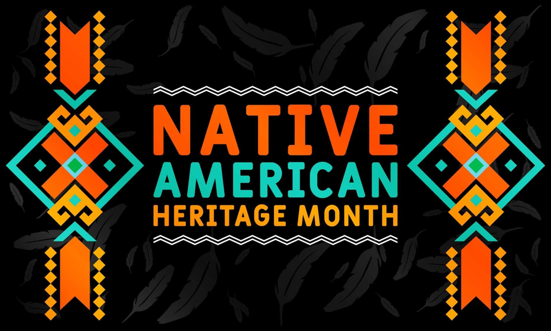 Native American Heritage Month, orange, teal, HD Desktop Wallpaper