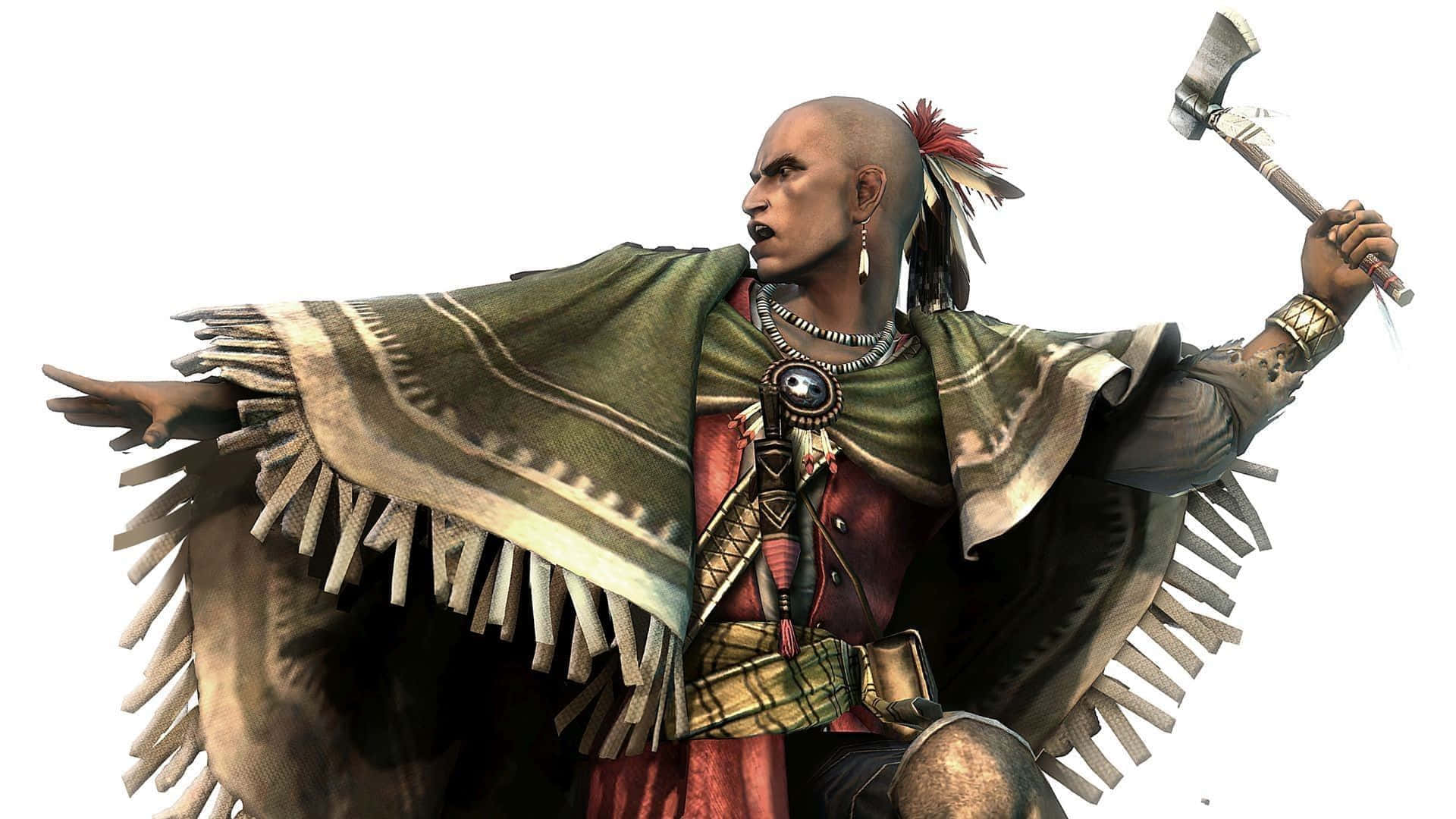 Native Warrior, hatchet, traditional attire, Full HD Desktop Wallpaper
