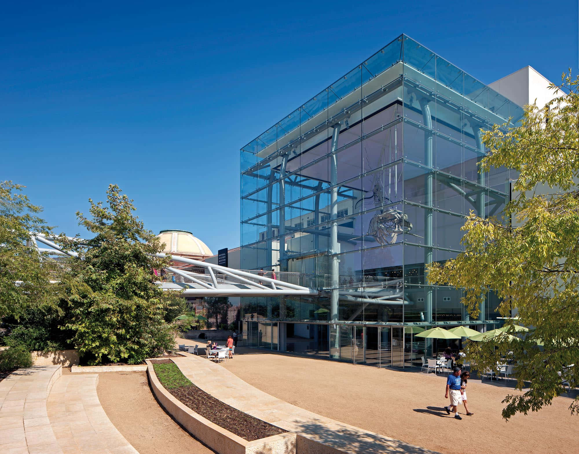 Natural History Museum Los Angeles, glass building, steel framing, Full HD Desktop Wallpaper
