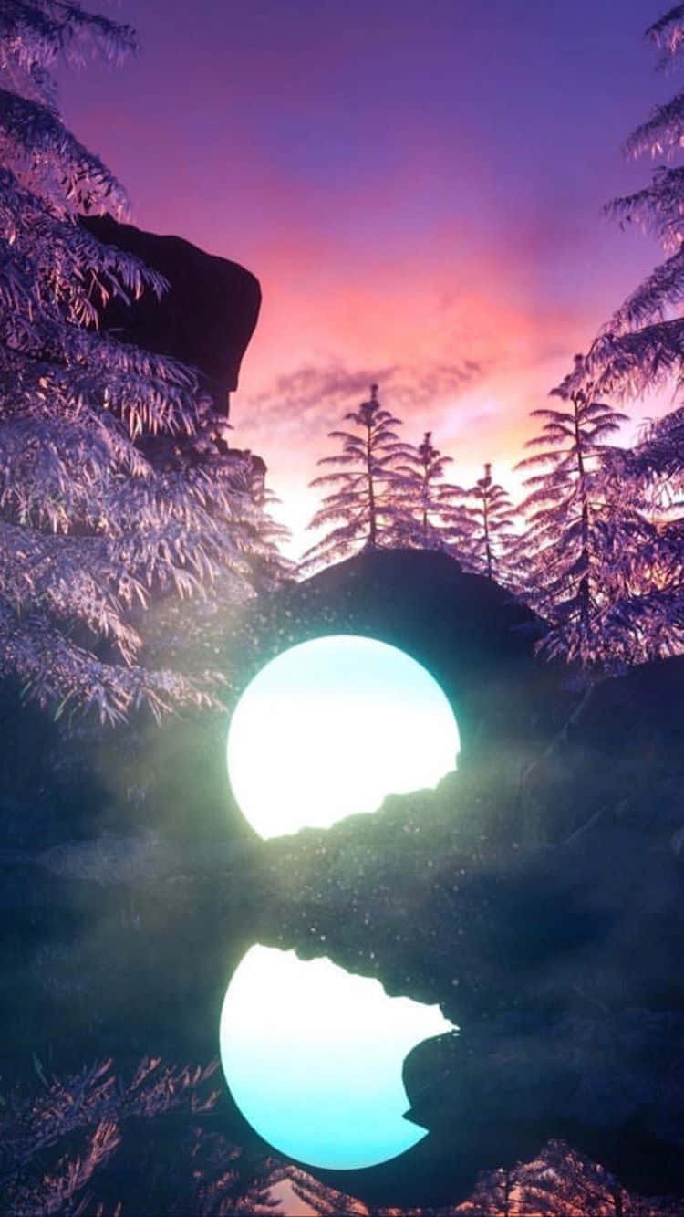 glowing orb, misty forest, twilight, HD Phone Wallpaper