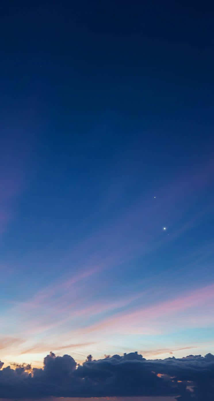 sunset, blue sky, pink cloud, HD Phone Wallpaper