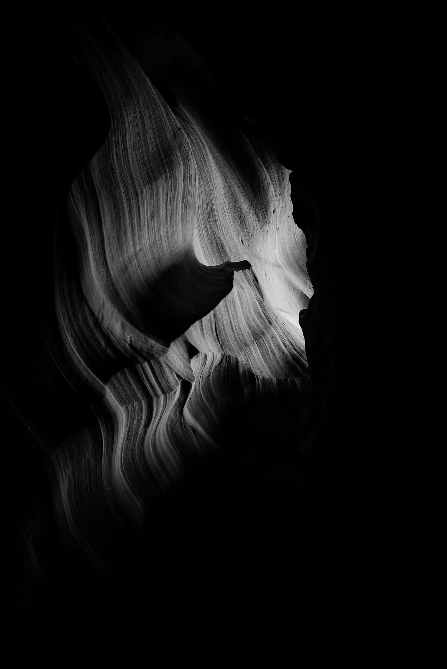 Cave Wall, swirling sandstone formations, narrow beam of light, Full HD Phone Wallpaper