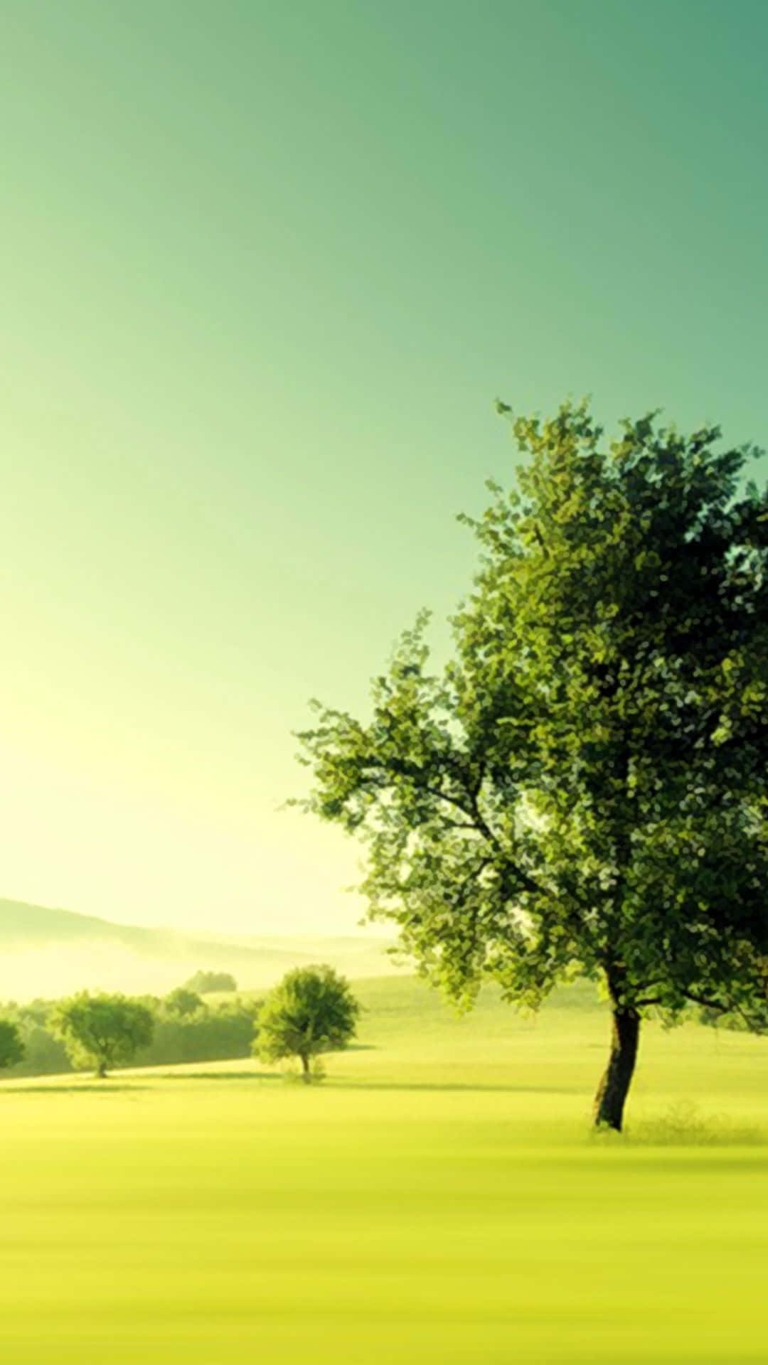 Android, Nature-Inspired Artistry, lone tree, Full HD Phone Wallpaper