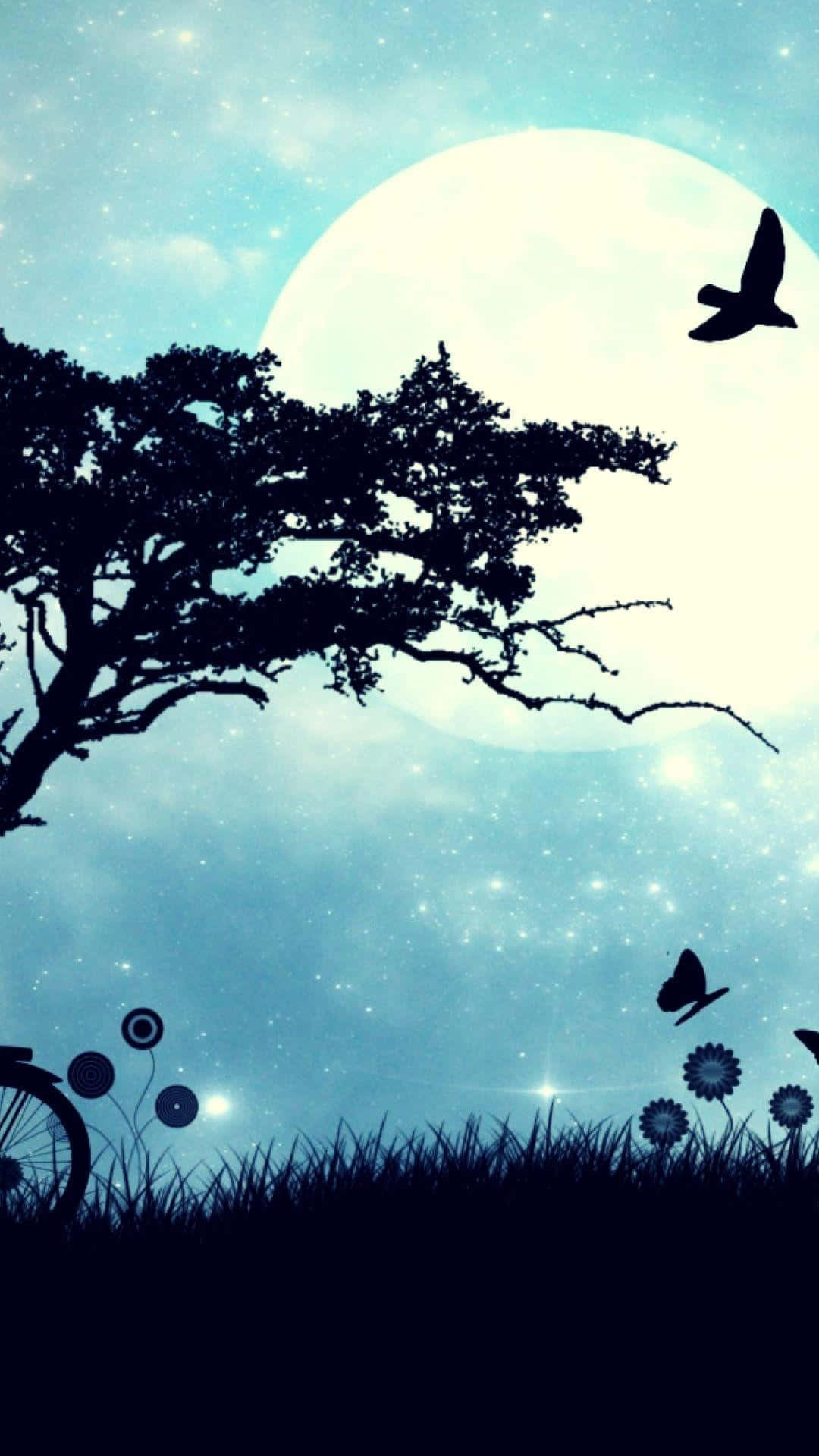 Nature Android HD, silhouette, lone tree, Full HD Phone Wallpaper