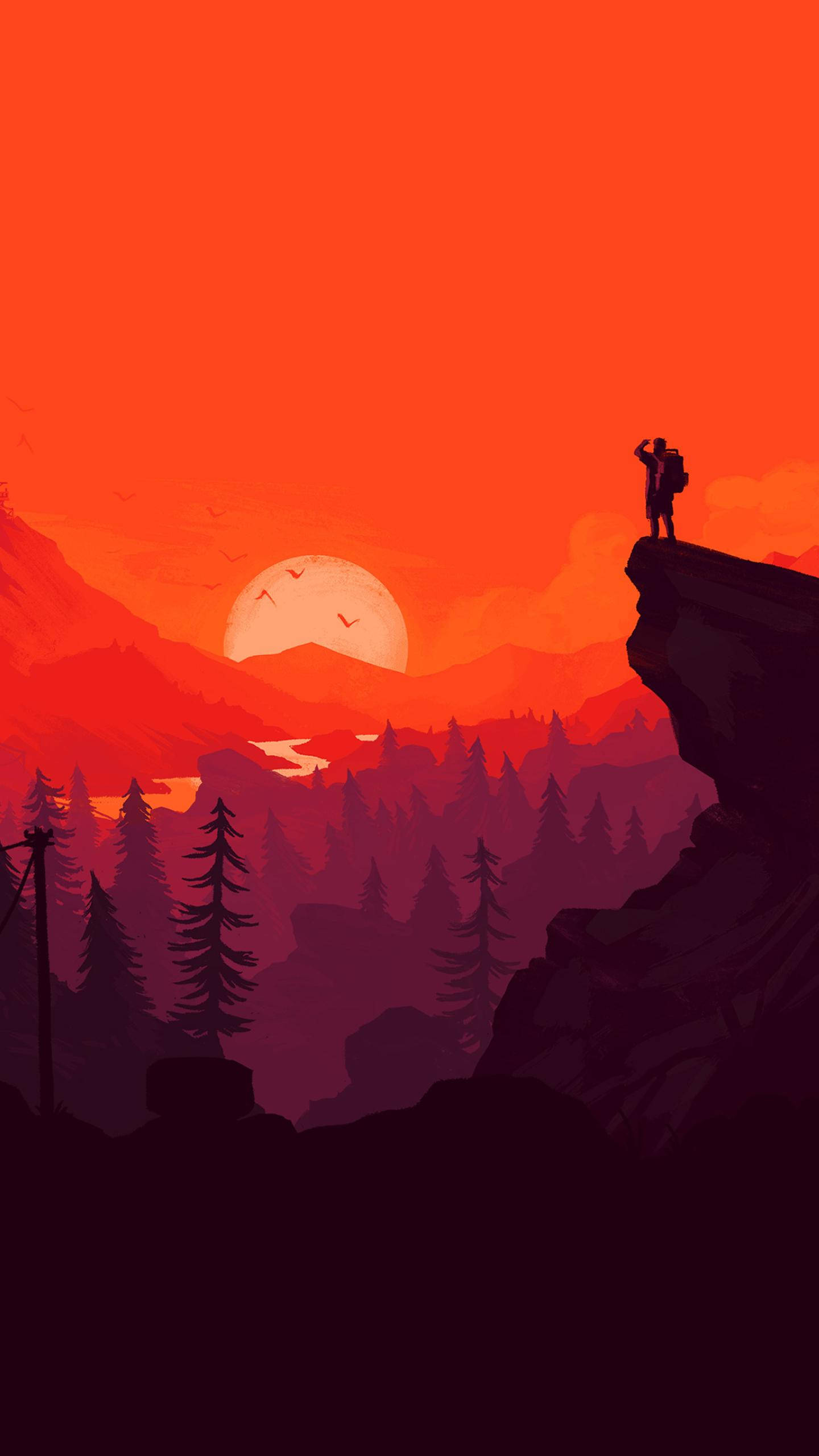 Nature Travel Cool Android Vector, sunset, cliff, 2K Phone Wallpaper
