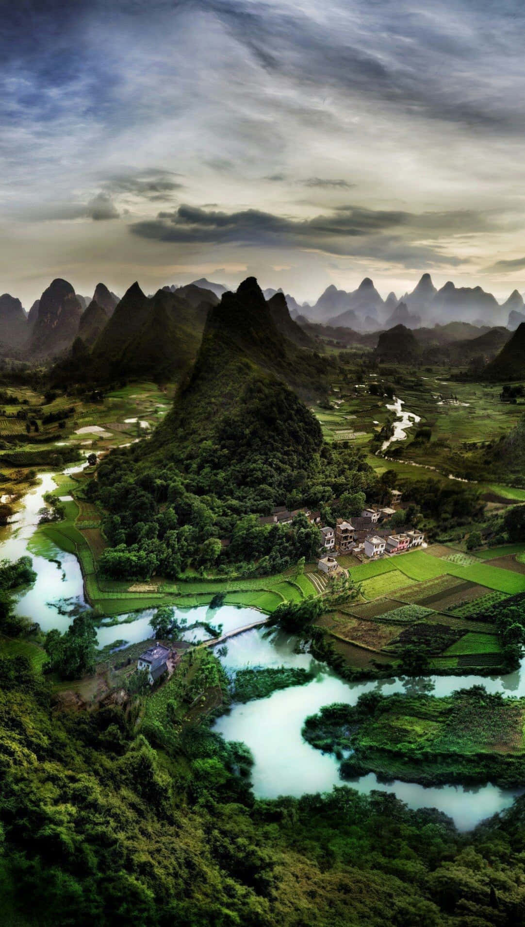 android nature, karst mountains, rivers, HD Phone Wallpaper