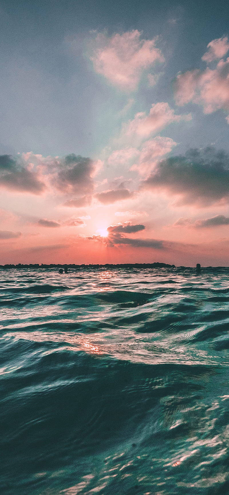 Sunset, pink, orange, HD Phone Wallpaper