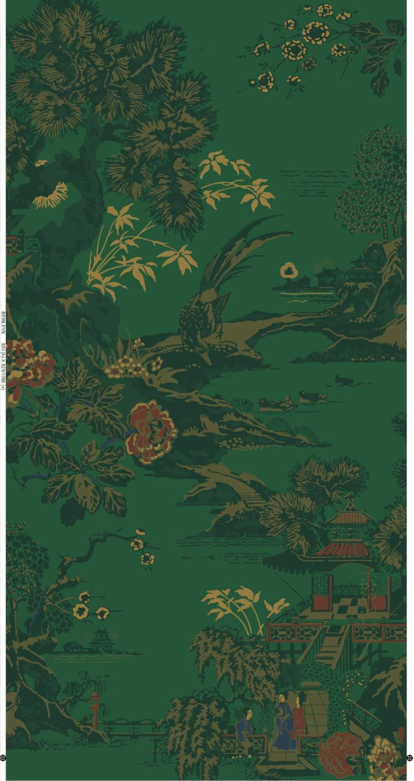 Oriental Nature Art, green, gold, HD Phone Wallpaper