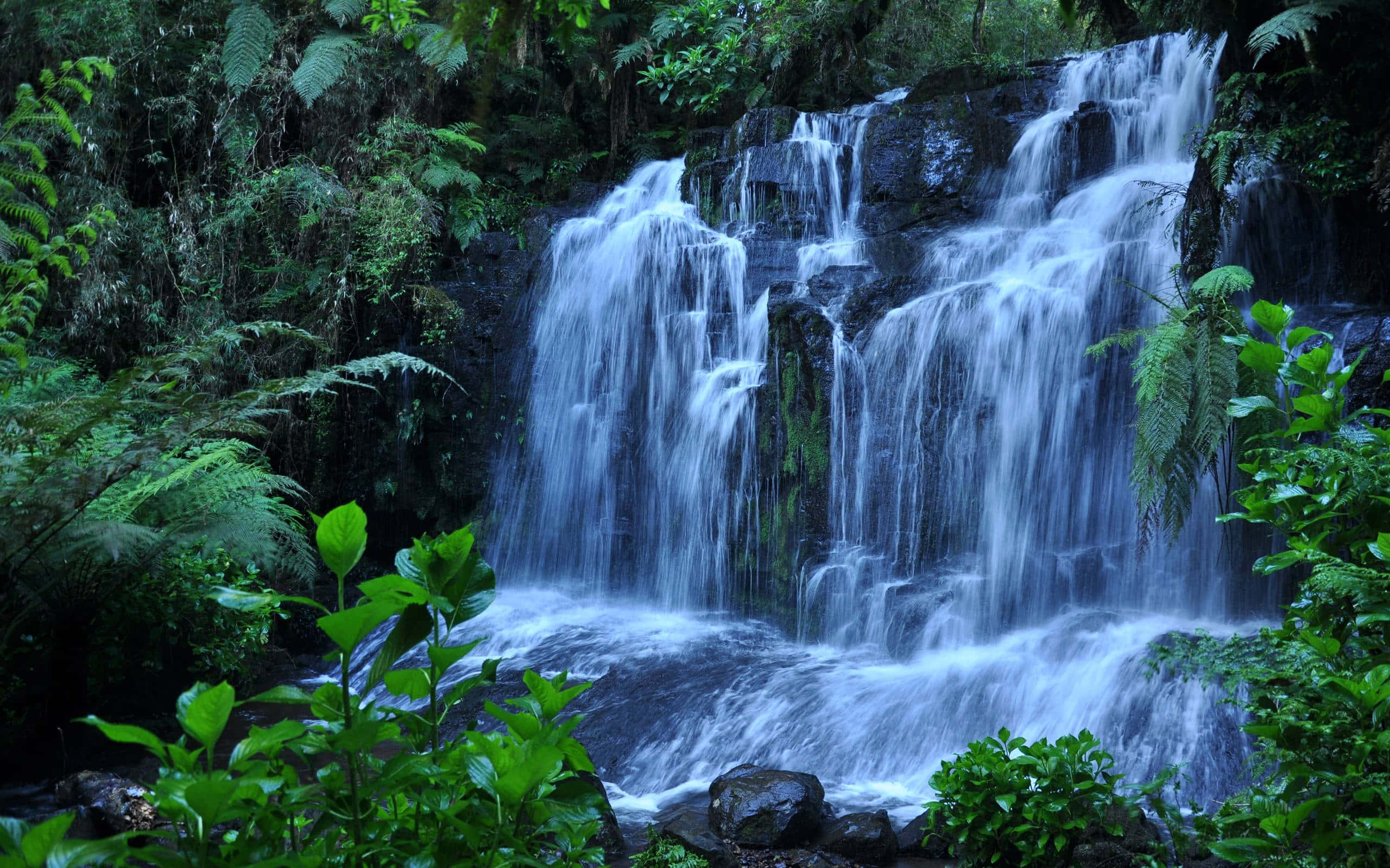 Beautiful Waterfalls, Mother Nature, multi-tiered waterfall, 2K Desktop Wallpaper