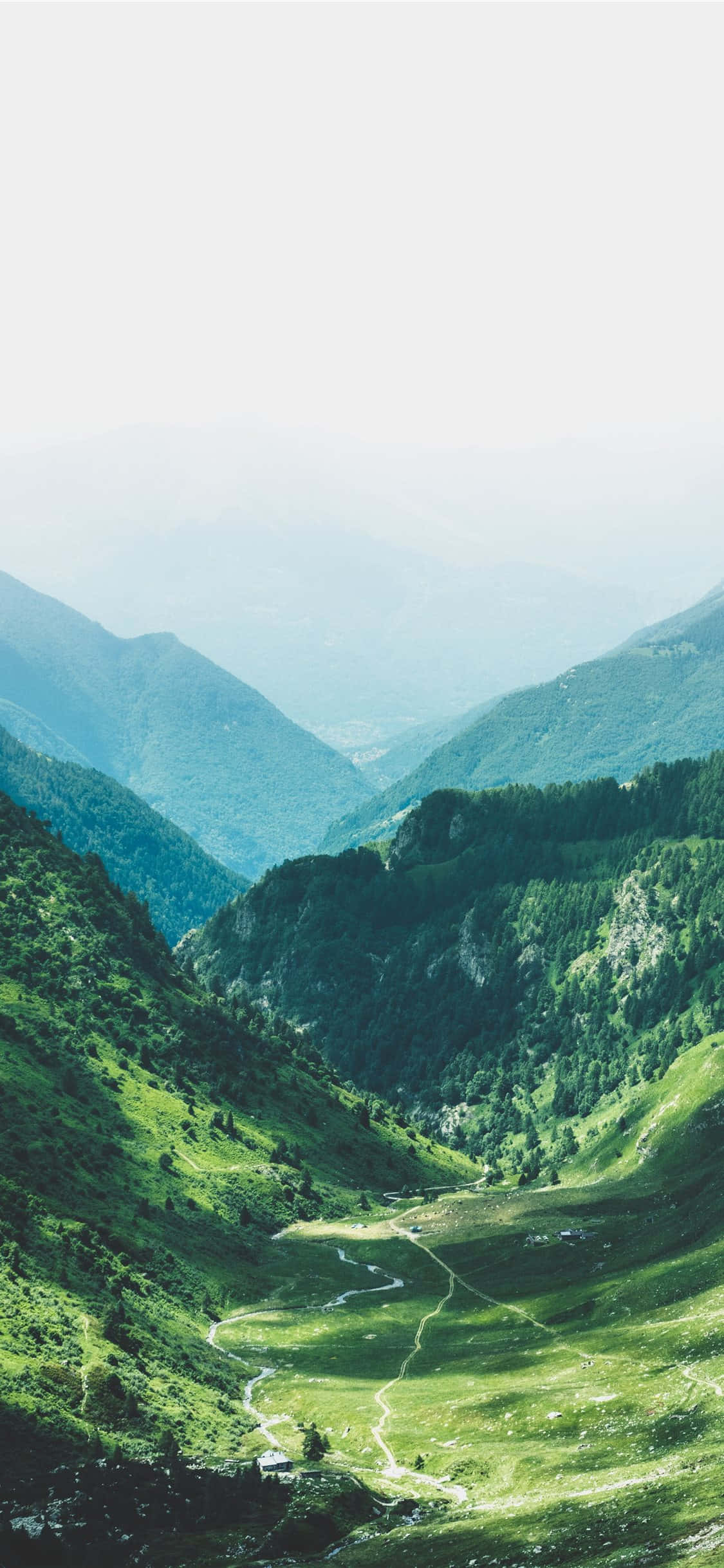 mountain, winding road, lush green mountain valleys, Full HD Phone Wallpaper