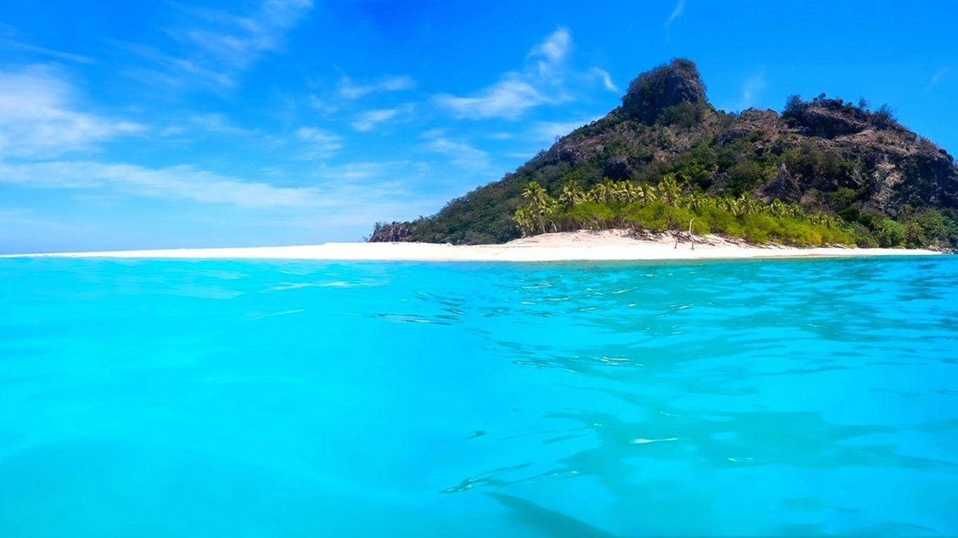 Nauru, turquoise water, white sandy beach, HD Desktop Wallpaper