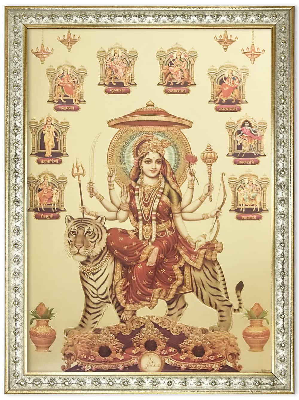 Nav Durga, Durga, tiger, HD Phone Wallpaper