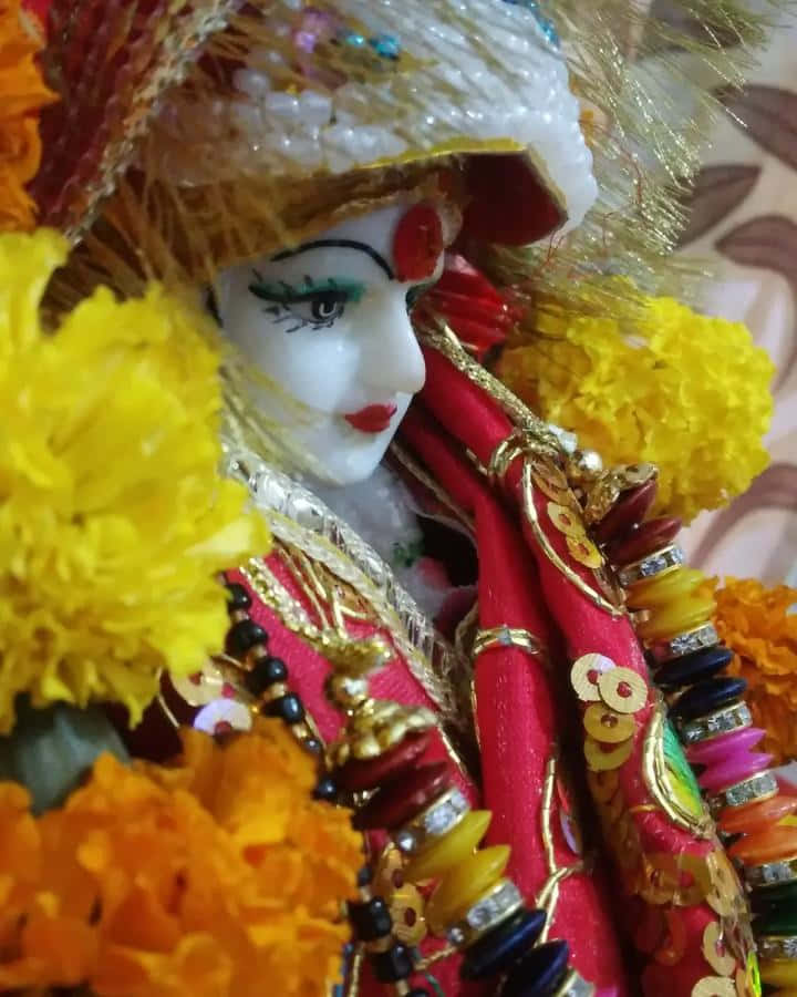 Nav Durga, white face, red lips, SD Phone Wallpaper