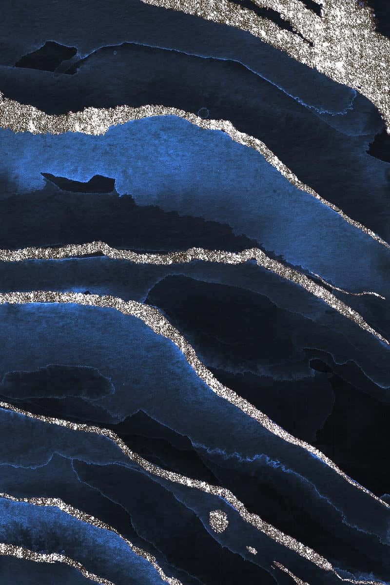 Navy Blue, Gold, Abstract, SD Phone Wallpaper